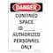 Signmission OSHA Sign, Prtrait Confined Space ID Authorized Personnel, 10in X 7in Plastic, 7" W, 10" H, Prtrait OS-DS-P-710-V-1901 - alternate 1